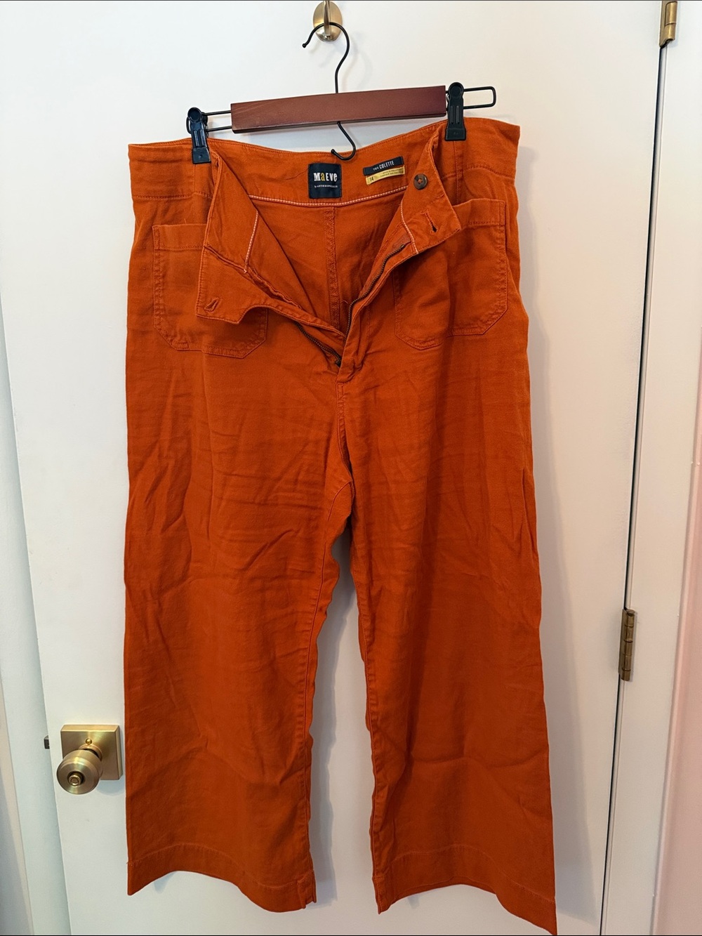 Anthropologie Wide-Leg Pants in Rust Orange